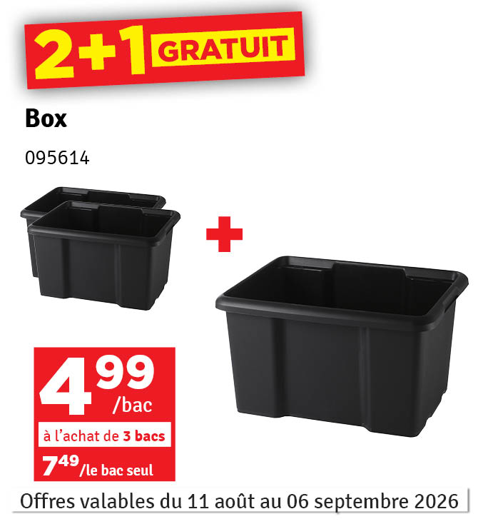 Box de rangement noire 45 L SUNDIS